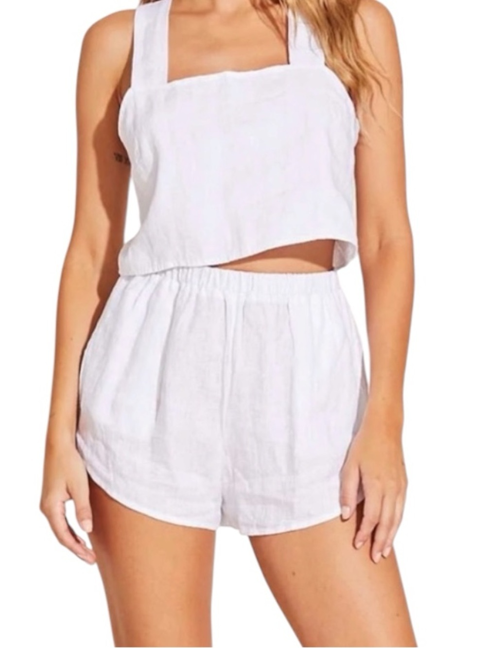 Vitamin A Tallows Linen Short In White Pull-On Style Sz XS Loungewear 100% Linen